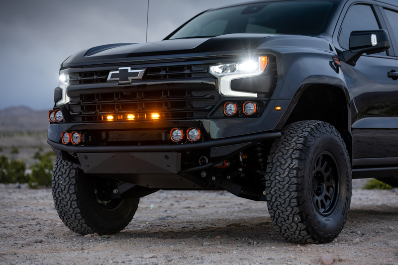 Front end with Nacho Offroad front lights for night driving